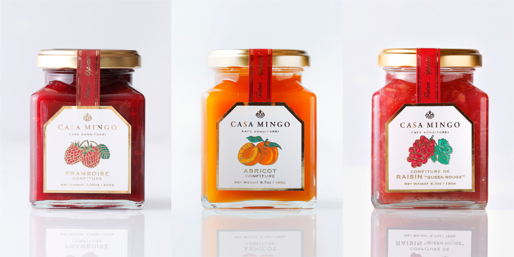 最高級ラズベリージャム（最高級フランボワーズコンフィチュール）＆最高級アプリコットジャム（最高級アプリコットコンフィチュール）＆最高級クイーンルージュジャム（クイーンルージュコンフィチュール）セット